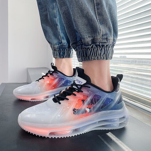 PATAL VIETON椰子男鞋春秋网面新款夏季运动休闲跑步男款增高百搭老爹潮鞋子男 灰桔TK757 42