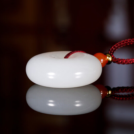 Colorful Yunnan Hotan Jade Peace Buckle Pendant White Jade Green White Jade Pendant Men and Women Couple Jade Pendant Jade Pendant Necklace Holiday Gift