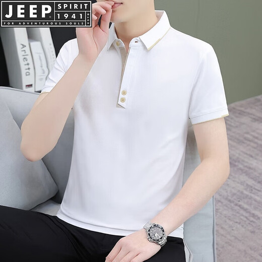 Jeep (Jeep) T-shirt de base de Polo T-shirt pour hommes à manches courtes pour hommes à manches à manches courtes pour hommes T-shirt de soie de glace pour hommes QY723 Recommandations XL: 135 à 145 Jin [Jin est égal à 0,5 kg]