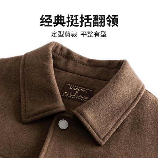 Tanzen mit Wölfen [Baumwolle] Wolle im britischen Stil warme dicke Jacke winddes Herrenjacke 701 Khaki 170