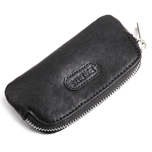 Bolsa de llave de pabina, billetera de cupón multifunción plantada de coches de primera capa, bolsa de cupón multifunción, bolso pequeño universal masculino y femenino PB517 negro