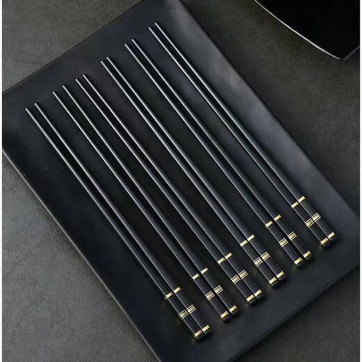 Palillos antibacterianos para uso doméstico Palillos de aleación de estilo ligero de lujo estilo japonés antideslizantes y resistentes a altas temperaturas de alta gama 10 pares