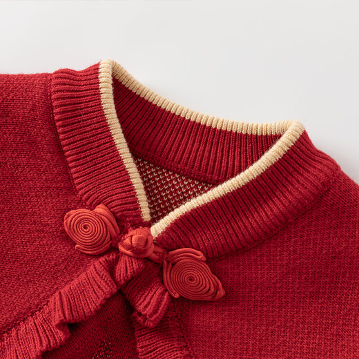 David Bella girls sweater dress baby national style mesh skirt winter children's red skirt