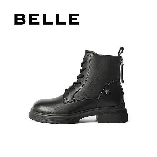 Belle Comfortable Martin Boots Women's Winter New Shopping Mall Sheepskin Fashion Boots B7E2DDD4 Black - Velvet Lining 40 (250mm)