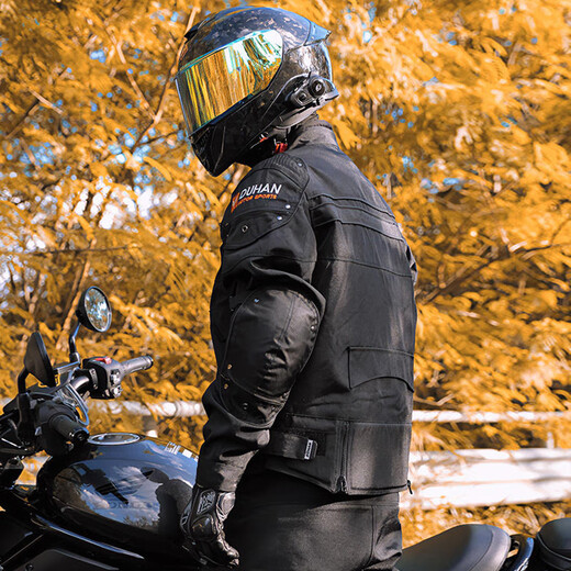 Duhan (DUHAN) D-020 Duhan motorcycle riding suit men's four-season anti-fall motorcycle suit off-road racing suit rider suit black L