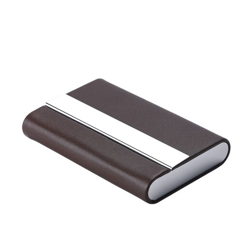 EHREMANN商务名片夹 男女 真皮高档名片盒大容量 真皮卡包名片包时尚 刻字 棕色加厚