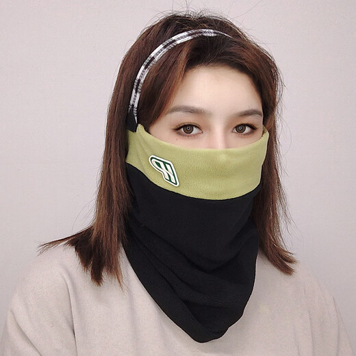 美伦玫冬季脖套女双层加厚保暖奥利绒户外时尚男女渐变套头围脖 3891黑灰色 均码