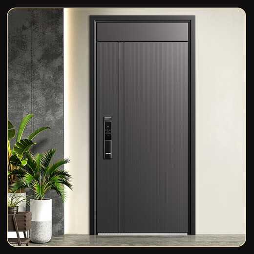 
OUDILE Class A security door zinc alloy entrance door villa door + aviation aluminum foil filled entrance door smart fingerprint lock visual cat eye lock 2150*960 /2050*1050