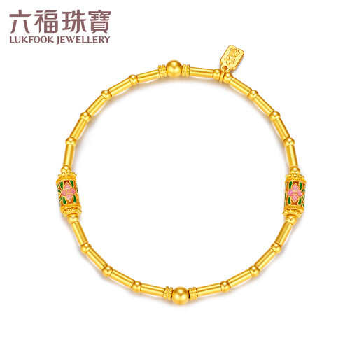 Liufu Jewelry Fuman Heirloom Foot Gold Ruixiang Pattern Tube Bead Colored Craft Gold Bead Gold Bracelet Priced F48G0033DS 6.27 grams (including labor cost 897 yuan)