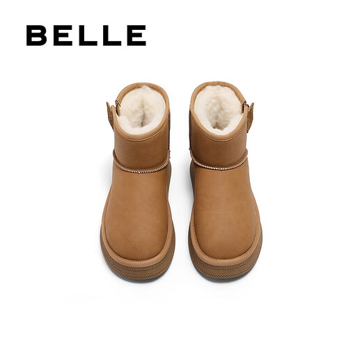 Belle Junyan's same style warm and comfortable small heater snow boots for women trendy short boots D1K2DDD4 Recommended by Zhou Yutong Brown second generation 37 (235mm)