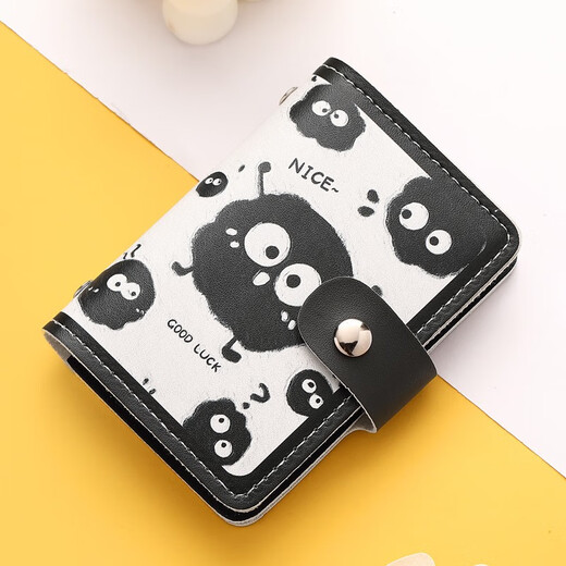 Maiweini Trendy Kartenbeutel Cartoon Nette Persönlichkeit Multi-Kartenposition Ultra-dünn Anti-Demagnetisierung kleiner Bankkartenhalter Student ID Ordner Buntes Monster [20 Karten + 2 ID-Karten] 22 Teile