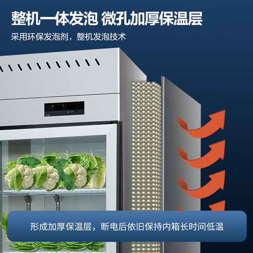 美菱（MELING）四门六门厨房冰箱商用厨房立式冷柜大容量饭店餐饮店后厨不锈钢食堂厨房冰箱两门大冷柜 1390升三门冷藏柜-全铜管
