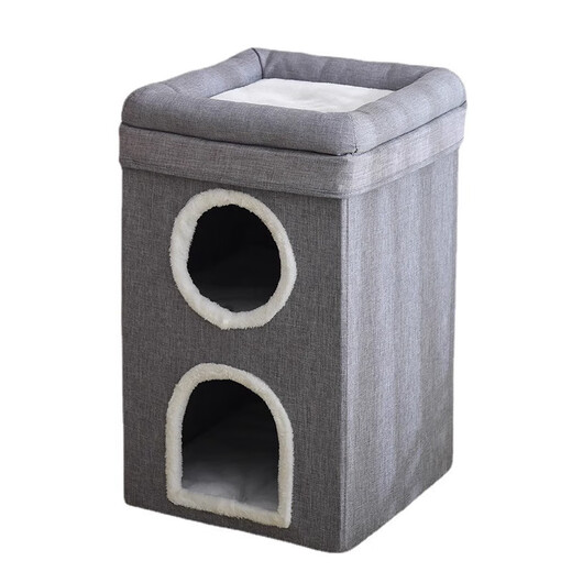 MamyPets double-layer winter warm cat nest cat tree integrated sisal cat scratching board wear-resistant and no dander loss multi-cat family all seasons [multiple cats available freely] Three-layer cat nest