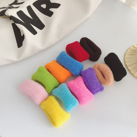 Morning Star ins style colorful internet celebrity Korean towel thick hair band to tie hair ponytail rubber band head rope hair rope tie headband female candy color 12-piece set