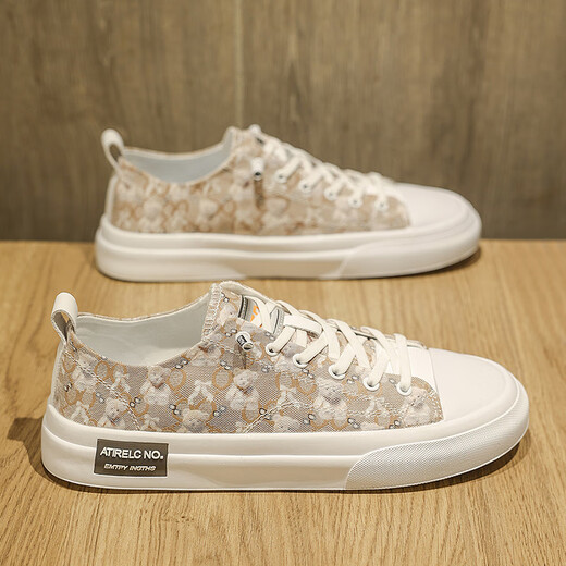 Fimindry Low Top Shoes Мужская четыре сезона повседневная медвежьи туфли удобная одежда для ткани мода повседневная мужская модная мужская обувь абрикосовая цвет 42