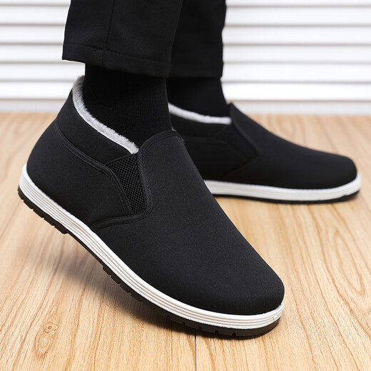 Strange Bashu Chaussures masculines en été vieilles chaussures en tissu de beijing lâches plus velours chaussures en coton épaissis élevé
