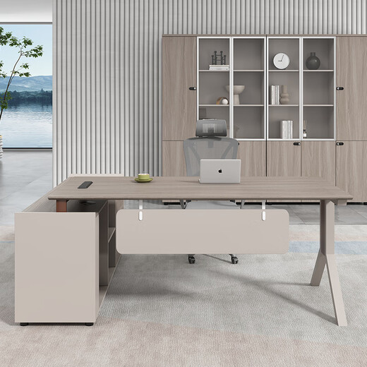 European wooden simple boss table, simple and modern president table, single office furniture, executive table, manager desk and chair, supervisor table 2.0 meters boss table + boss chair