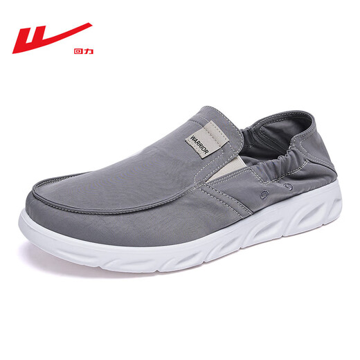 回力（Warrior）官方休闲鞋一脚蹬板鞋夏季男鞋舒适透气鞋子男 KGH0963 灰色 42