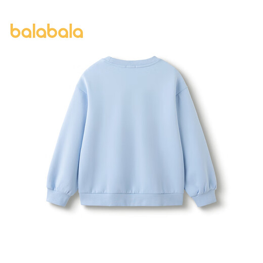 Balabala Girls Sweatshirt Frühlings- und Herbstkleidung süße große Kinder, die langärmelte Kinder-Top-Bow-Eisblau 80904 165 cm
