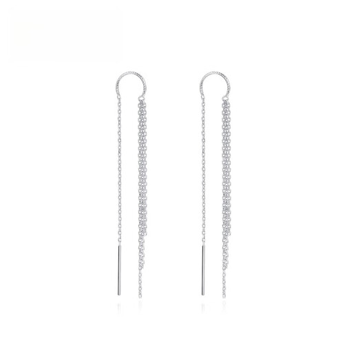 Suhan Platinum Ear Wire PT950 Platinum Fashion Tassel Long Ear Wire Ear Plug Feminine Tassel Ear Wire 2.87g