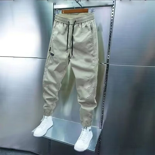 Pantalons décontractés de haute qualité de haute qualité pour garçons avec une salopette de taille polyvalente pour le printemps et l'automne Nouveau style pour les hommes pour les sports confortables et respirants 200 kaki [printemps et automne] xl