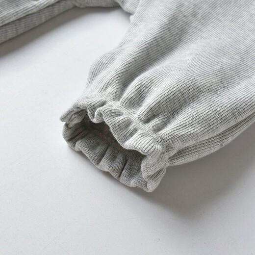 Auro Mesa baby clothes for spring and autumn boys and girls pure cotton cartoon bear overalls cute one-piece overalls light gray 90cm/1-2T