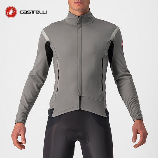 Castelli scorpion cycling jersey men's autumn and winter windproof and water-repellent professional racing bicycle long-sleeved jacket 4522511 085 light black L