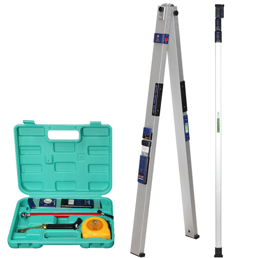 2-meter foldable aluminum alloy level ruler, acceptance tester, flatness, verticality measuring instrument, room inspection tool, basic 2-meter ruler, both with backpack