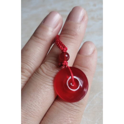 Natural herring stone safety buckle pendant jade pendant necklace pendant men and women couple jewelry pendant gift 4g with rope and gift box