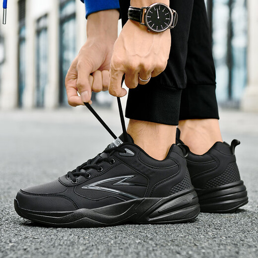 Delgadot Zapatos para hombres de gran tamaño Otoño e invierno Nuevo estilo más grande y gordo zapatos deportivos para hombres zapatos casuales para hombres zapatos de papá 4748 826 negro 39