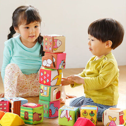 Qizhi Qisi 6 meses de edad de 1 año Educación temprana Baby Alfanumérica Building Block Toys 1-3 años de niños y niñas Caja de regalo de educación temprana KA10773-GB Funzhi Building (nuevo color)