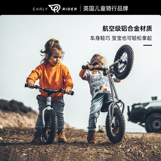 EARLY RIDER英国儿童平衡车无脚踏自行车滑行车1-3岁2-6岁宝宝溜溜滑步车 12寸 B银色