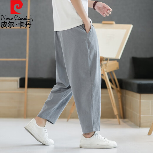 Pierre Cardin Leinen mitgebauten Hosen Herren 2023 Frühlings- und Sommer Neuer chinesischer Stil-Baumwoll-Leinenhosen für Herren im chinesischen Stil.