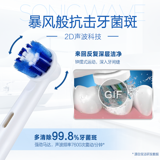 Oral-B electric toothbrush for adults 2D sonic household rechargeable rotating soft bristles for gum protection, whitening and cleaning teeth electric toothbrush D12 clear brushing artifact D12 blue