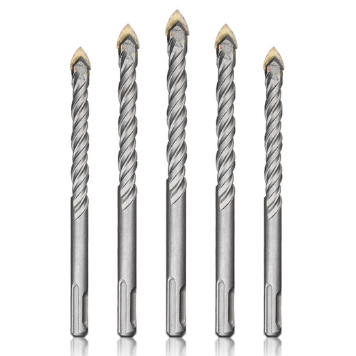 Special electric hammer impact drill for ceramic tiles, two pits and two slots, triangular drill bit, round handle, concrete hole opener, twist multi-function, round handle 6*110