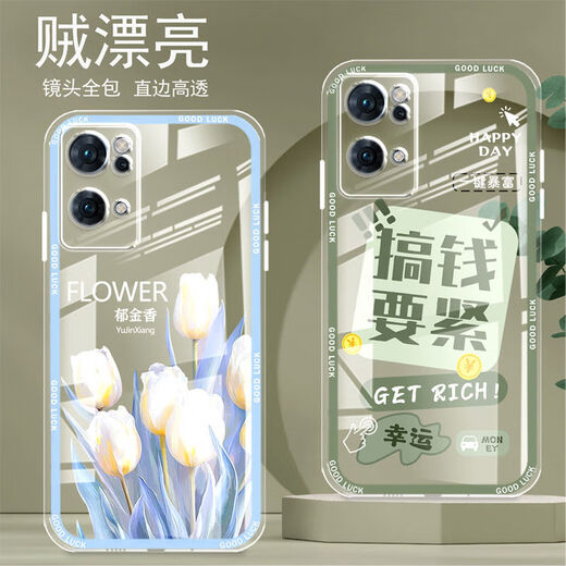 Yiheng aplicable al estuche de teléfono móvil Opporeno7Pro Protección de lente de la caja de protección de la caja del borde del borde recto del borde del borde recto de fallón