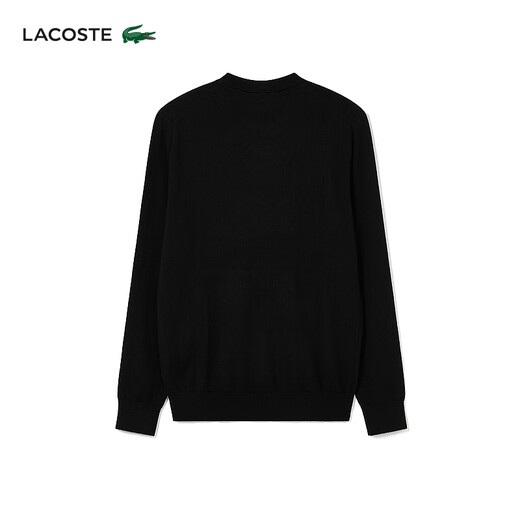 Lacoste Crocodile Crocodile Men's Spring y Autumn Color sólido Cardigano de cárdera de cuello redondo de manga larga AH1969 031/Negro L 5