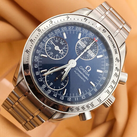 [Second-main 99 Nouveau] Omega Men's Watch Omega Omega Speedmaster Series Automatic Machinery Chronograph Luminous Steel Swiss Watch Luxury Watch Second-main Luxury [39 mm Bleu Dark Steel avec huit broches] 3523.80.00 Assistance de montre unique Identification une fausse et trois compensations