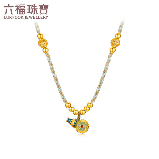 Liufu Jewelry Fuman Heirloom Four Gold Fulu Continuo Lotus Gourd Colored Gold Colgante con precio F63G0020DS 8.52 g (incluido el costo de mano de obra 1,278 yuan)