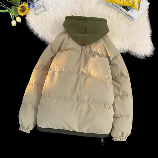 NASA BASE fake two-piece cotton jacket for men in winter, thickened trendy brand down jacket, junior and high school student winter clothing, cold-proof cotton-padded jacket, light blue M /110-140Jin Jin equals 0.5 kg