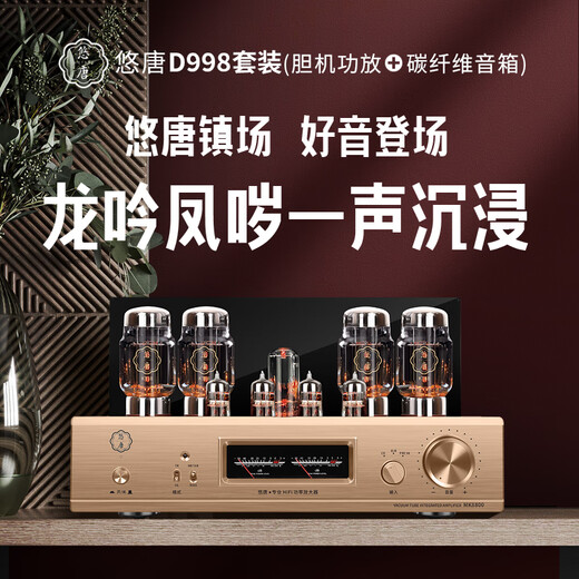 Youtang D998 pure gallbladder combination HiFi audio fever KT88 electronic tube amplifier home set two-way passive bookshelf box CD machine Bluetooth dac decoder speaker D998 set (including CD machine + decoder version)