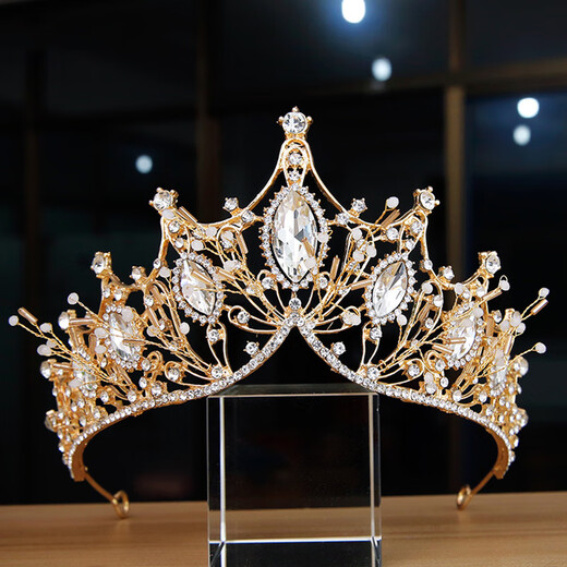 Dijing Crown Tiara Veil Braut Atmosphärische Kristallkristallstil Hochzeitshaarzubehör Frauen Internet Promi Erwachsene Geschenk Bankett Prinzessin Accessoires Kronhochzeits Hochzeitsanzug
