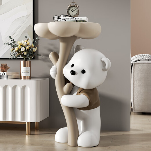 Chenyu Creative Violent Bear Floor-standing Decoration Living Room TV Cabinet Sofa Next Coffee Table Home Decoration Housewarming Gift Bouquet Bear Luoluo Coffee Table-Brown
