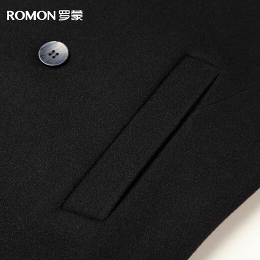 Romon 100% wool goose down lining double-sided woolen coat men's long knee-length autumn and winter double-breasted windbreaker outer suit