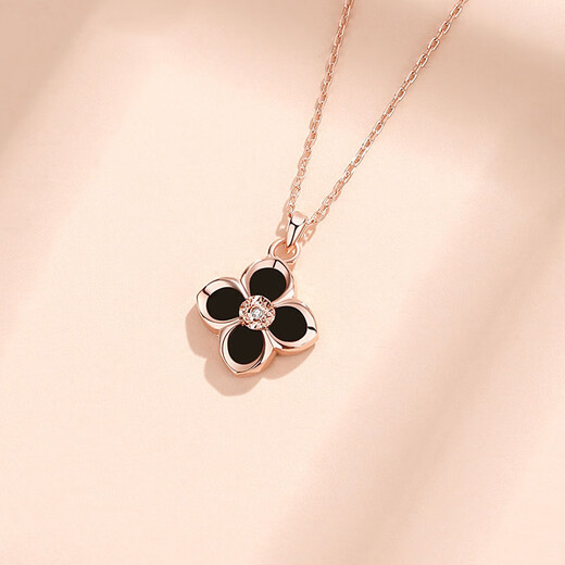 FANISHA four-leaf clover 18k gold color gold AU750 necklace for women rose gold jewelry for girls Valentine's Day 520 gift for girls 18k gold and red agate necklace (customized model) customized model