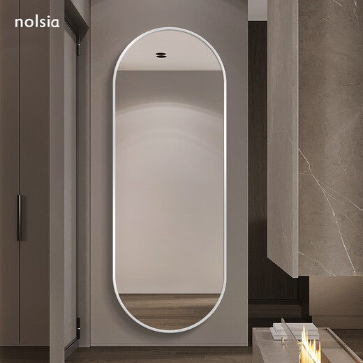 nolsia light luxury full-body dressing mirror bedroom wall-mounted home large mirror oval aluminum frame dressing mirror light luxury gold 40*150