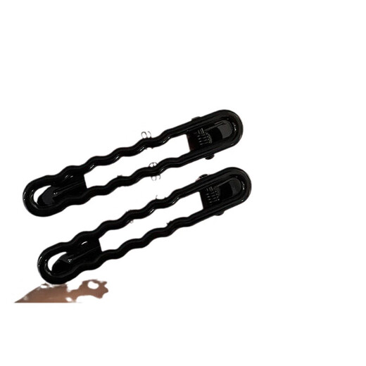 Jisenjia Candy Color Seamless Duckbill Clip Broken Hairpin Women's Forehead Bangs Side Clip Headwear Back of the Head Straight Clip Hairpin Wavy Duckbill Clip Black Pair