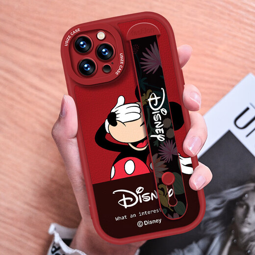 【迪士尼授权】苹果系列手机壳iPhone14Promax手机壳15plus卡通12小羊皮新款腕带13 小胖妞红色X1483迪士尼 iPhone14ProMax