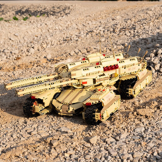Yuxingmowang Military Remote Control Electric Mammoth World War II Tank Lego Compatible Assembly Building Blocks Toys Boys Birthday Gift Mammoth Tank [Remote Control Programming Version]