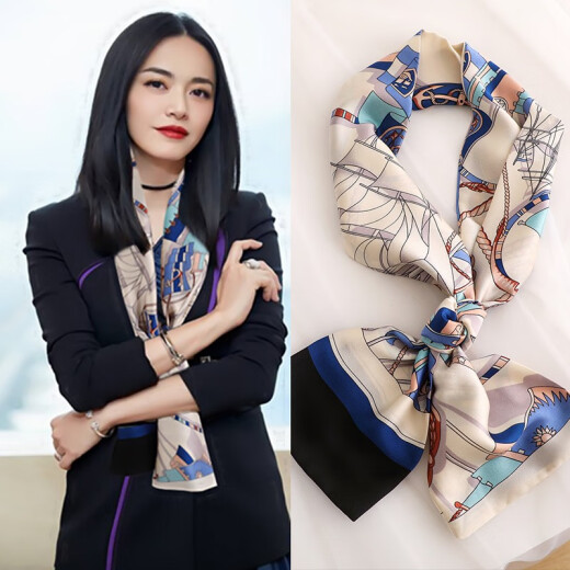 Alike small square scarf silk scarf for women spring and autumn style foreign fashion Korean all-match thin long strip decorative scarf winter scarf rectangular scarf A0128-51